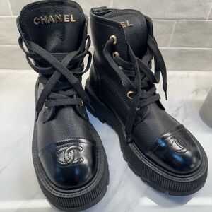 Inspired black Combat boots size 38